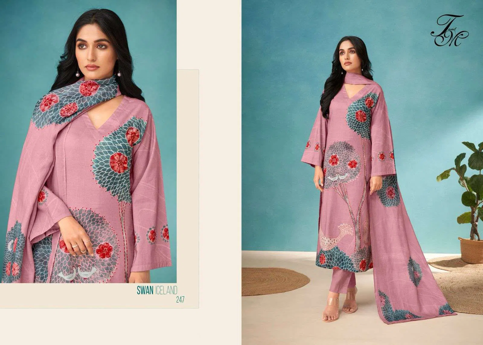 Swan Iceland By T&M Printed Wholesale Dress Material Suppliers In Mumbai